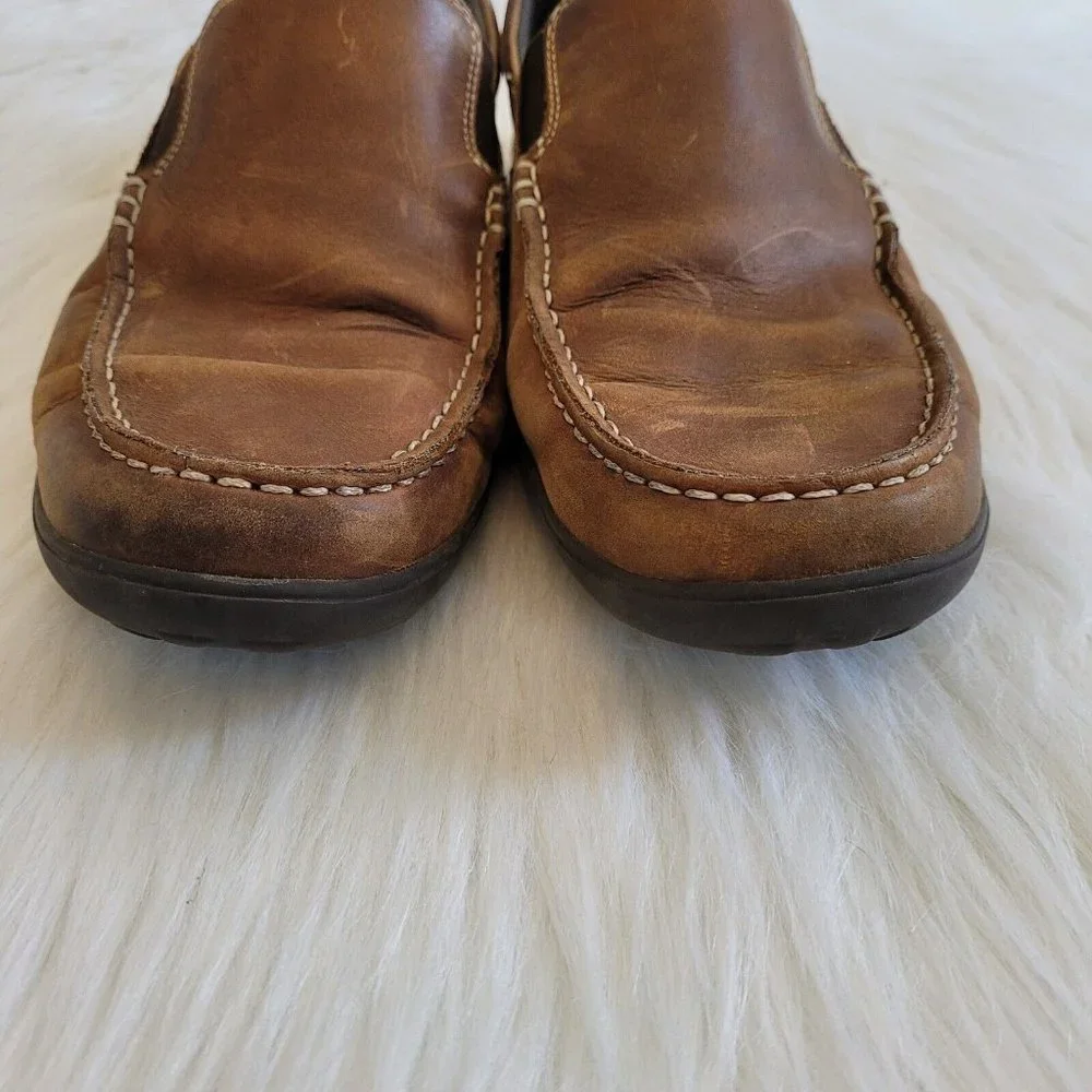 Cole Haan Mens Sz 9.5 Loafer Brown Leather Slip On Dress Driving Shoes 12602